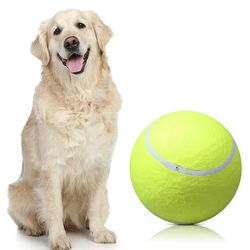Large 24CM Inflatable Tennis Ball for Dogs: Interactive Chew Toy for Pets - Outdoor Cricket Dog Toy