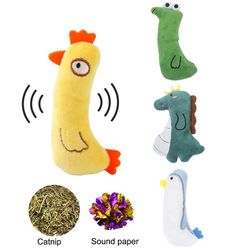 Catnip Pet Toys: Plush Cat Mint Toys with Sound for Teeth Grinding and Mouth Protection - Ideal for Kittens and Pupp