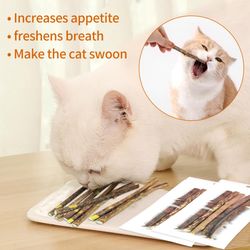 Natural Matatabi Cat Sticks: Boost Your Cat's Dental Health with Silvervine Rods - 5/25/50PCS