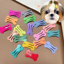 Colorful Bone Shape Hairpin: Cute Pet Dog Hair Clips for Pets