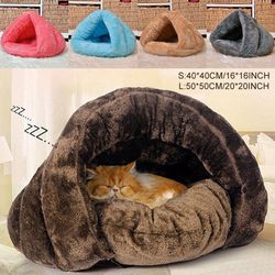 Warm Triangle Pet Bed: Cozy Cushion for Dogs & Cats - Washable Kennel for Small Pets