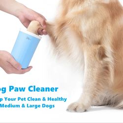 portable 2-in-1 dog paw cleaner: remove dirt & mud with silicone brush