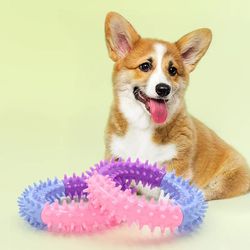 Rubber Thorn Ring Dog Toys: Bite Resistant TPR Chew for Clean Teeth