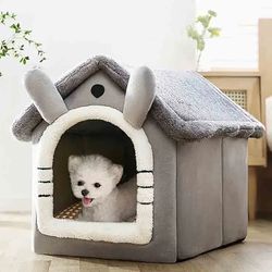 Cozy Indoor Pet Bed Tent Kennel with Removable Cushion - Ideal for Small to Large Pets