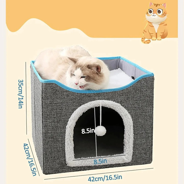 claOLarge-Cat-Bed-with-Fluffy-Ball-Hanging-and-Scratch-Pad-Double-Layered-Foldable-Cat-Beds-for.jpg