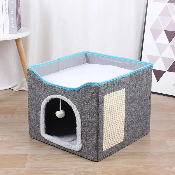 OL3mLarge-Cat-Bed-with-Fluffy-Ball-Hanging-and-Scratch-Pad-Double-Layered-Foldable-Cat-Beds-for.jpg