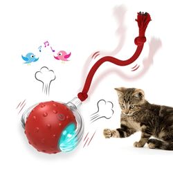 interactive cat toys: rolling ball with bird chirping - motion sensor fun for kittens