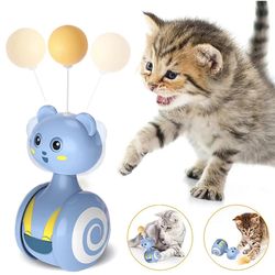 Interactive Cat Toys: Feather Wand, Rolling Teaser, Rotating Ball