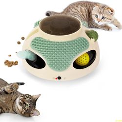 interactive cat toys: massage mat, slow feeder, toy balls & feather electronic toy