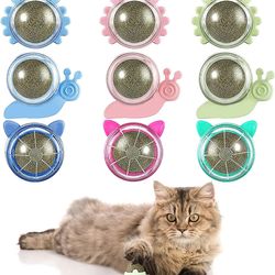wall-mounted catnip ball toy: interactive cat toys for licking & play