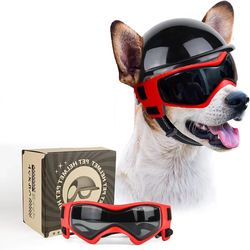 Pet Helmet Set: Dog Sunglasses & Goggles for UV Protection
