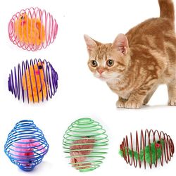 stretchable kitten springs & rolling cat balls - interactive toys for cats