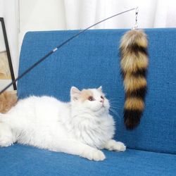 Funny Cat Plush Tail Teaser Wand Toy - Interactive Pet Supplies