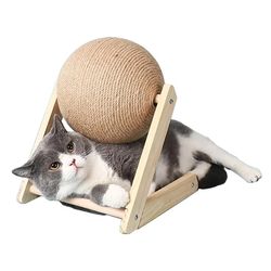 cool sisal & wood cat scratchers: stable triangle indoor toy for scratching