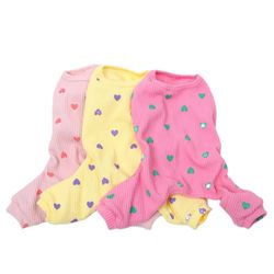 dog cat jumpsuit pajamas with hearts design | pet t-shirt for spring/summer