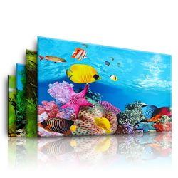 Aquarium 3D Sticker Poster Fish Tank Background with Ocean Plant Decoration