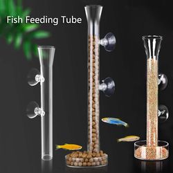 Glass Aquarium Feeder Tube Dish for Shrimp & Snail Feeding