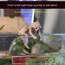 mini cartoon dog ornament resin figurine diy crafts for aquarium decor