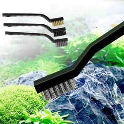 aquarium algae cleaning brush: steel wire & nylon cleaner