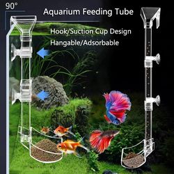Transparent Acrylic Aquarium Feeder Tube Dish for Fish Tank Shrimp Snail Feeding