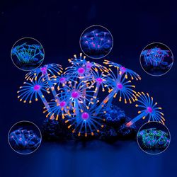 Silicone Glowing Fish Tank Coral Plants: Underwater Pet Deco