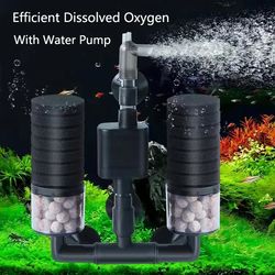 black aquarium filter with pump for fish tank - skimmer sponge bio filter