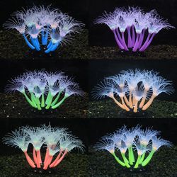 Silicone Glowing Coral Fish Tank Decor: Dark Glow Fake Ornament