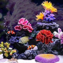Fish Tank Decoration: Colorful Resin Coral Ornaments