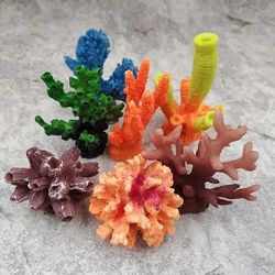 Resin Fish Tank Landscape: Artificial Coral & Colorful Fish Ornament
