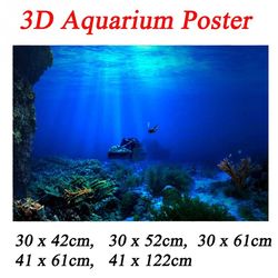 Aquarium Background PVC Adhesive Sticker: Fish Tank Underwater World DEcor