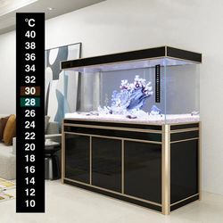 Dual Scale Aquarium Thermometer for Fish Tanks: Liquid Fahrenheit Sticker & Digital Stick