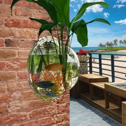 Fish Tank Clear Transparent Wall Mounted Acrylic Creative Flower Pot