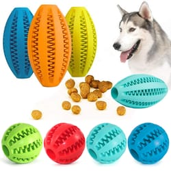 interactive pet chew toys: stretch rubber leaking balls for dog dental health - various sizes available!