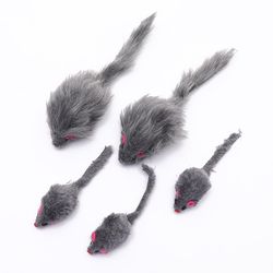 catnip teasing toy set: 5 plush mouse interactive cat toys - random color gifts for kittens