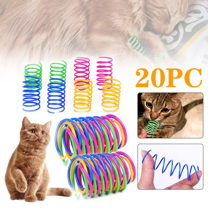 p64aKittenCoilSpiralSpringsCatToysInteractiveGaugeCatSpringToyColorfulSpringsCatPetTo