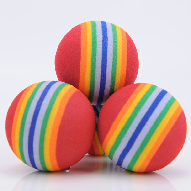 hNRDPetToyBallsRainbowBallCatFoamColorfulPuppyBiteChewFunnyRollingToyMouseforjpg