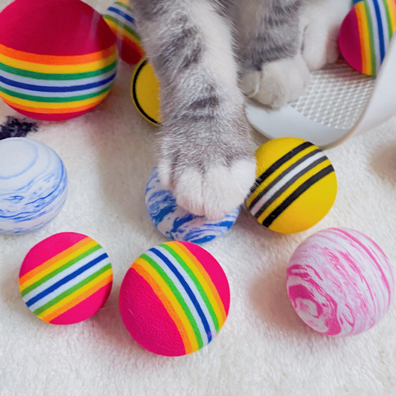 vI1APetToyBallsRainbowBallCatFoamColorfulPuppyBiteChewFunnyRollingToyMouseforjpg