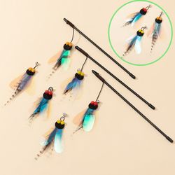 interactive cat toys: feather teaser stick with bite-resistant butterfly & bell