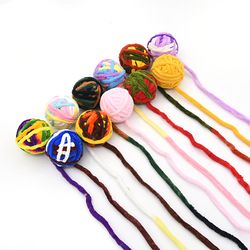 colorful yarn balls with bell: interactive funny cat toys for kittens - chewing & chase pet supplies