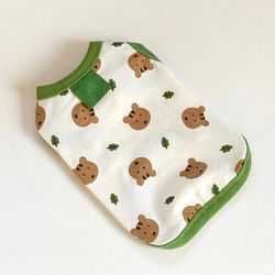 Pomeranian Summer Vest: Cute Bear Print T-shirt for Pet Dogs