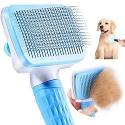 pet hair remover brush: grooming comb for long-haired dogs & cats