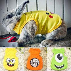 Summer Rabbit Cat Clothes: Cute Cartoon Pet Vest for Cats & Rabbits