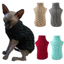 Warm Knitted Sphynx Cat Sweater | Winter Pet Clothes for Cats | Kitten Puppy Pullovers