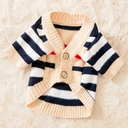 winter chihuahua clothes: soft striped cardigan for dogs & cats