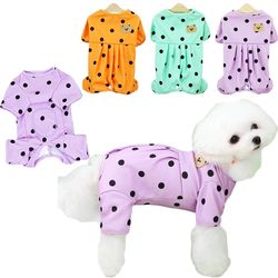 dog pajamas: spring & summer pet clothes - jumpsuit pyjamas for small to medium dogs