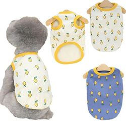 Lemon Pattern Dog Vest Shirt | Summer Pet Clothes for Small Dogs