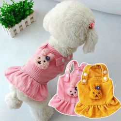 Cute Corduroy Pet Clothes: Lovely Plush Rabbit Skirt for Small Dogs
