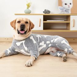 Warm Fleece Dog Pajamas: Cute Winter Onesies for Medium to Large Dogs