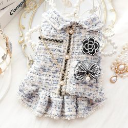 Puppy Princess Dress & Bowknot Sweater | Pet Clothes for Small Dogs