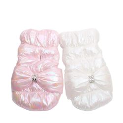 incess dog cat warm coat jacket with big bow design - pet hoodie dress